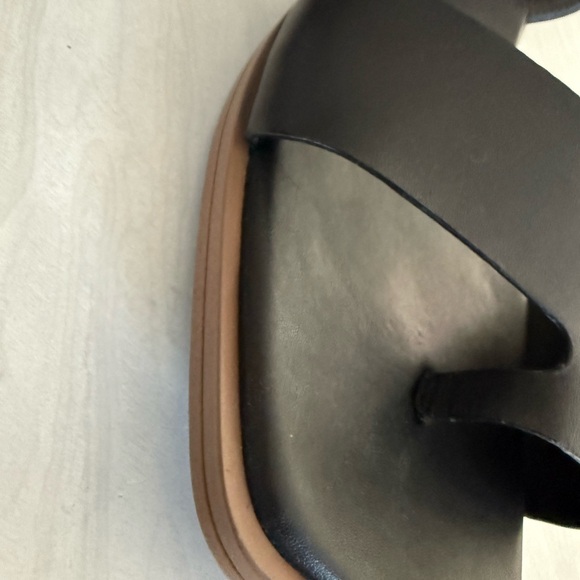 Franco Sarto Black Leather Sandals Womens size 13 M Preowned - Picture 5 of 9